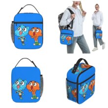 Gumballs And Darwin Greet The Fans Insulated Lunch Bags Large Reusable Thermal Bag Tote Lunch Box Office Outdoor Men Women Gumballs And Darwin Greet The Fans Insulated Lunch Bags Large Reusable Thermal Bag Tote Lunch Box Office Outdoor Men Women