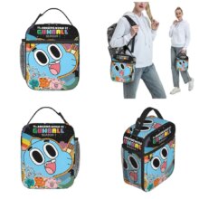 Gumballs And Darwin Greet The Fans Insulated Lunch Bags Large Reusable Thermal Bag Tote Lunch Box Office Outdoor Men Women Gumballs And Darwin Greet The Fans Insulated Lunch Bags Large Reusable Thermal Bag Tote Lunch Box Office Outdoor Men Women