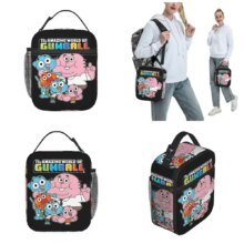 Gumballs And Darwin Greet The Fans Insulated Lunch Bags Large Reusable Thermal Bag Tote Lunch Box Office Outdoor Men Women Gumballs And Darwin Greet The Fans Insulated Lunch Bags Large Reusable Thermal Bag Tote Lunch Box Office Outdoor Men Women