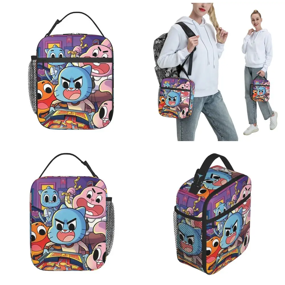 The Amazing World Of Gumball Printed Kawaii Polyester Lunch Bag 