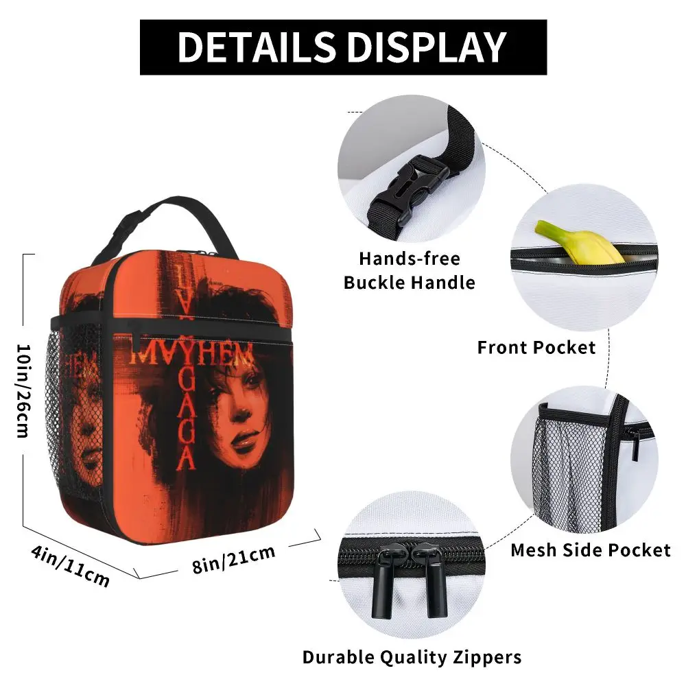 Kawaii Lady Gaga Mayhem Insulated Lunch Bag