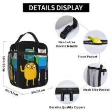 Adventure Times Finn Jake BMO Insulated Lunch Bag Large Cartoon Reusable Thermal Bag Tote Lunch Box School Outdoor Bento Pouch Adventure Times Finn Jake BMO Insulated Lunch Bag Large Cartoon Reusable Thermal Bag Tote Lunch Box School Outdoor Bento Pouch