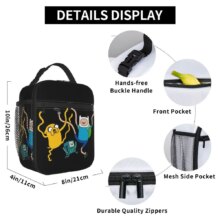 Adventure Times Finn Jake BMO Insulated Lunch Bag Large Cartoon Reusable Thermal Bag Tote Lunch Box School Outdoor Bento Pouch Adventure Times Finn Jake BMO Insulated Lunch Bag Large Cartoon Reusable Thermal Bag Tote Lunch Box School Outdoor Bento Pouch