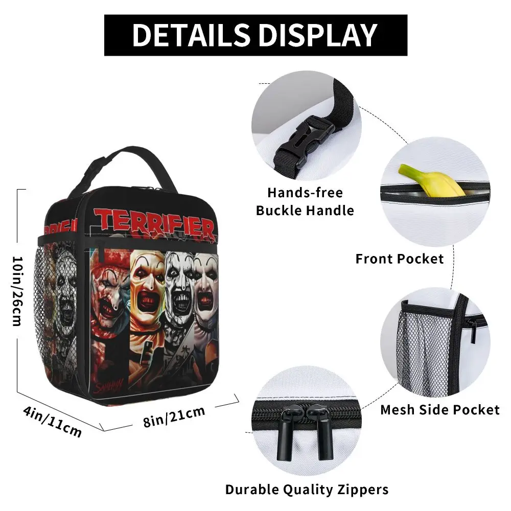 Horror Anime Terrifier Character Insulated Lunch Bag