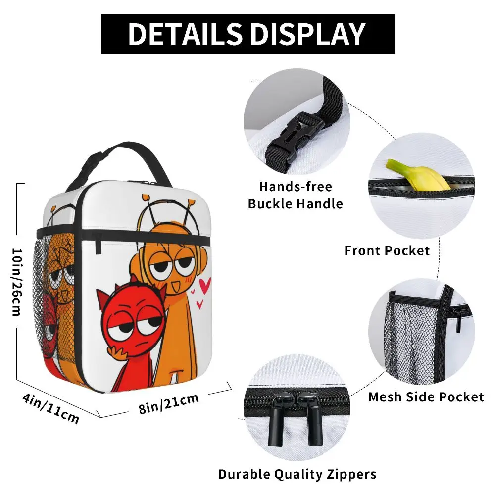 Kawaii Cartoon Sprunki Raddy And Oren Lunch Bag