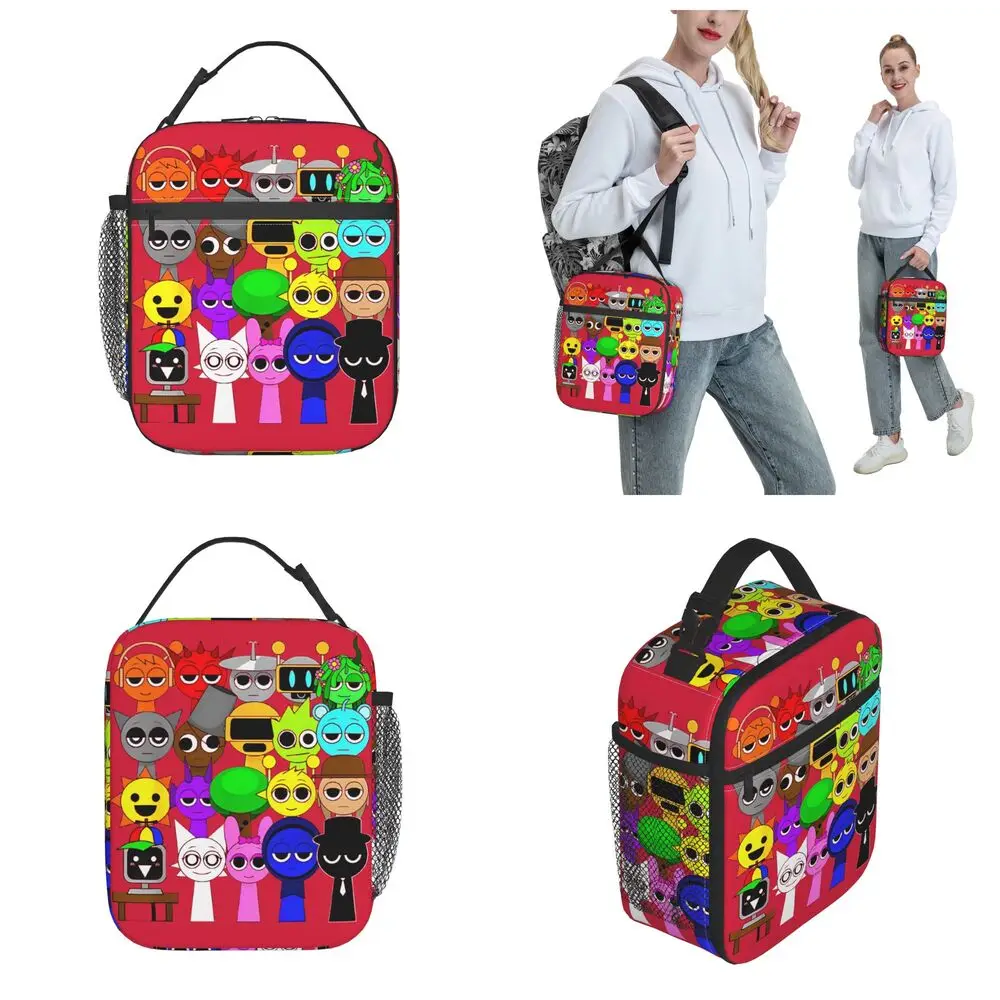 Cartoon Kawaii Sprunki Character Lunch Bag