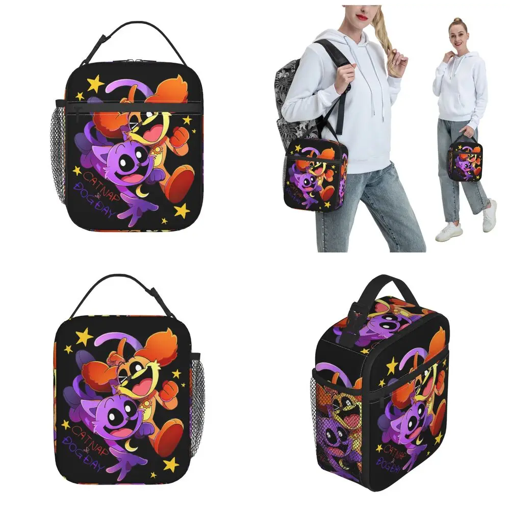 Kawaii Cartoon Smiling Critters CatNap And DogDay Lunch Bag