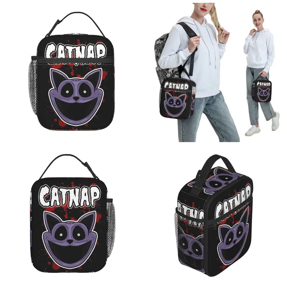 Kawaii Cartoon Smiling Critters CatNap Insulated Lunch Bag