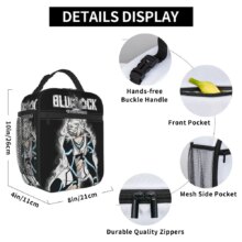 Blue Lock Football Insulated Lunch Bag Portable Meal Container Cooler Bag Tote Lunch Box College Picnic Bento Pouch Blue Lock Football Insulated Lunch Bag Portable Meal Container Cooler Bag Tote Lunch Box College Picnic Bento Pouch