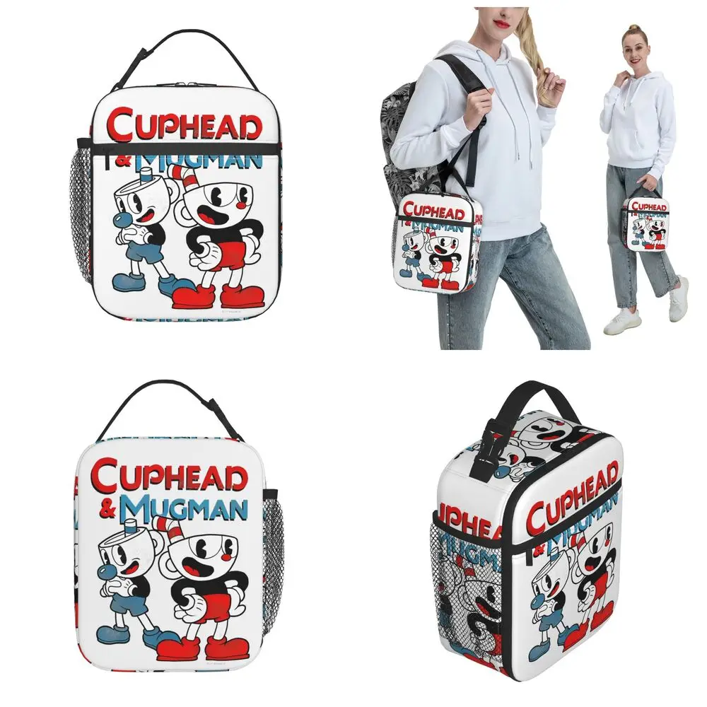 Anime Cuphead And Mugman Insulated Kawaii Lunch Bag