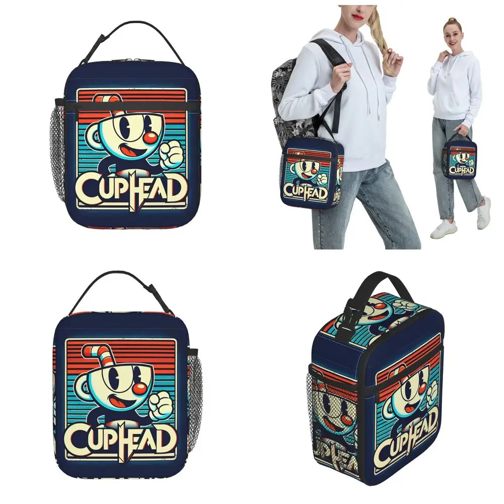 Cuphead Printed Kawaii Insulated Lunch Bag