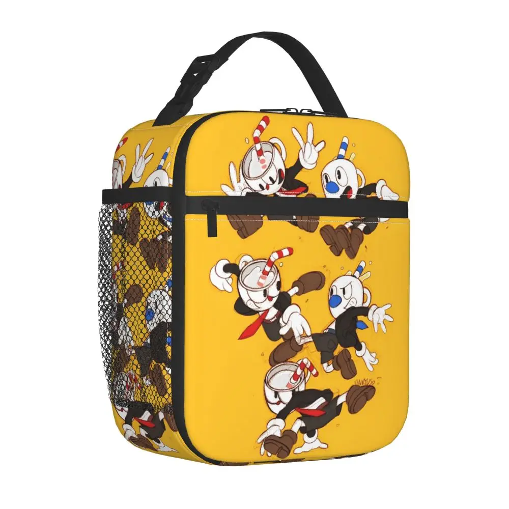 Cuphead Game Insulated Kawaii Polyester Lunch Bag