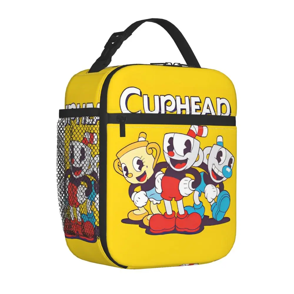 Kawaii Cuphead Insulated Polyester Lunch Bag