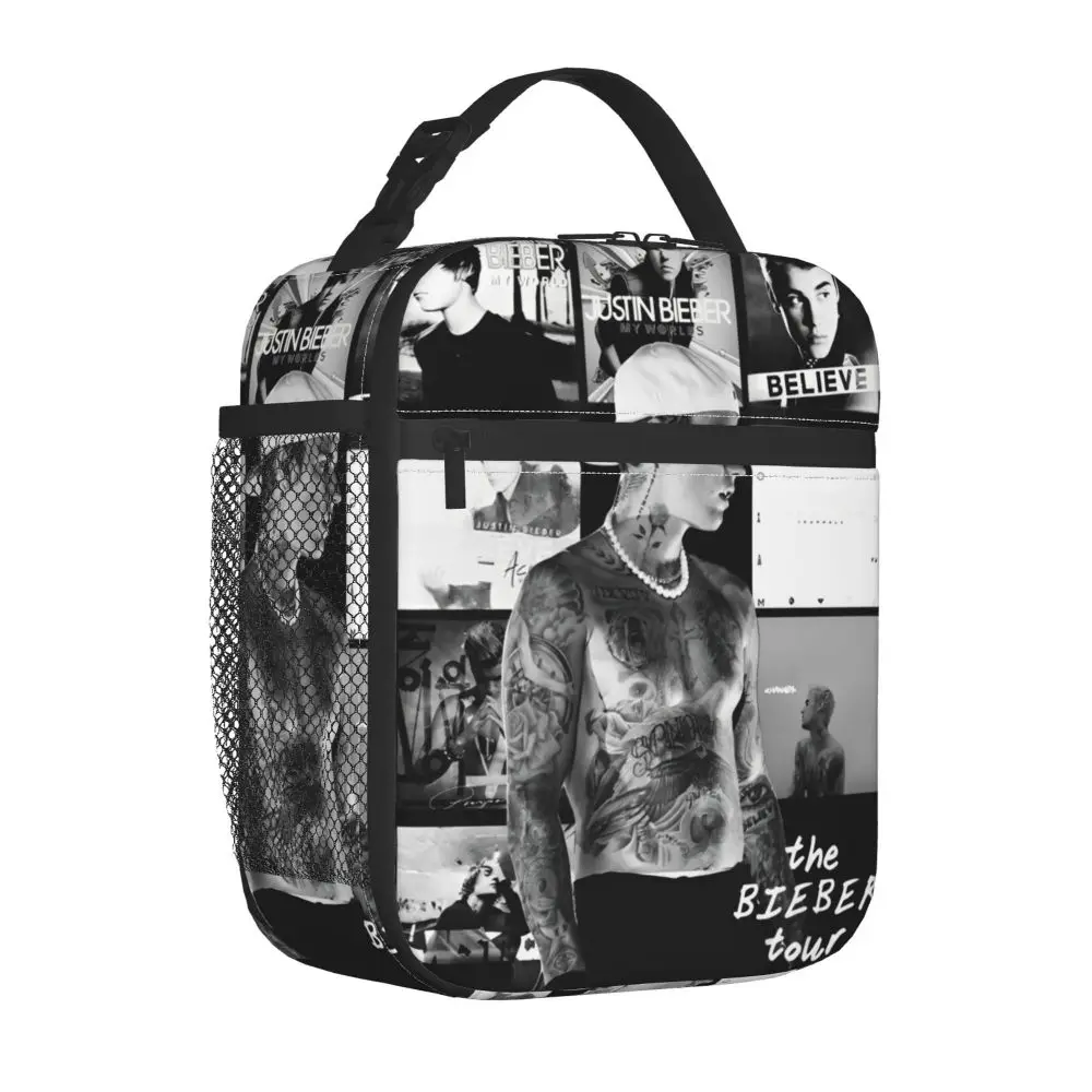 Justin Bieber Insulated Printed Kawaii Lunch Bag