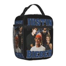 Justin Bieber Insulated Lunch Bags Portable Music Meal Container Cooler Bag Tote Lunch Box Beach Outdoor Food Storage Bags Justin Bieber Insulated Lunch Bags Portable Music Meal Container Cooler Bag Tote Lunch Box Beach Outdoor Food Storage Bags