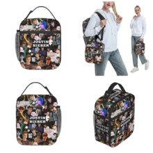 Justin Bieber Insulated Lunch Bags Portable Music Meal Container Cooler Bag Tote Lunch Box Beach Outdoor Food Storage Bags Justin Bieber Insulated Lunch Bags Portable Music Meal Container Cooler Bag Tote Lunch Box Beach Outdoor Food Storage Bags