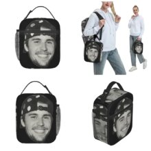 Justin Bieber Insulated Lunch Bags Portable Music Meal Container Cooler Bag Tote Lunch Box Beach Outdoor Food Storage Bags Justin Bieber Insulated Lunch Bags Portable Music Meal Container Cooler Bag Tote Lunch Box Beach Outdoor Food Storage Bags