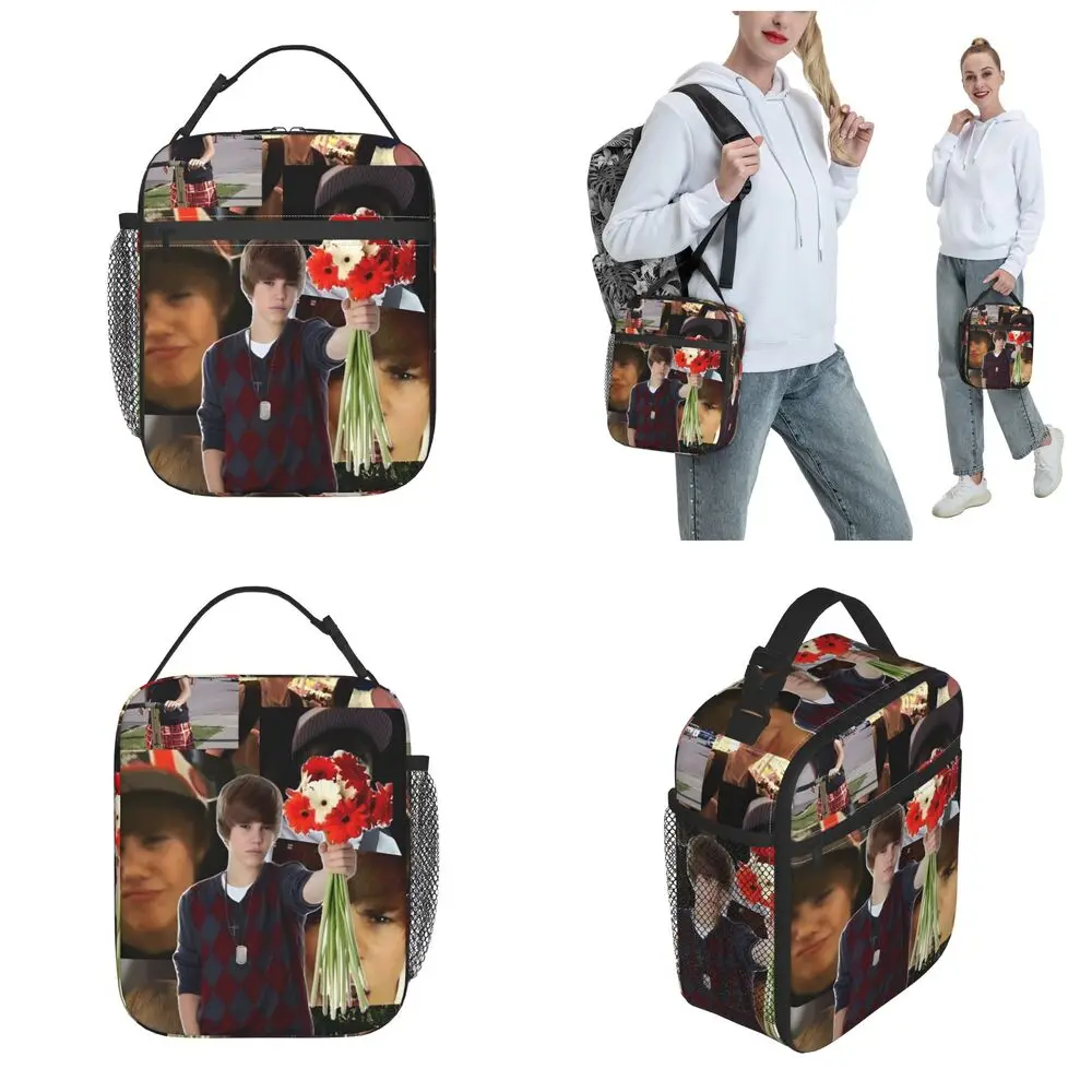 Kawaii Justin Bieber Printed Insulated Lunch Bag