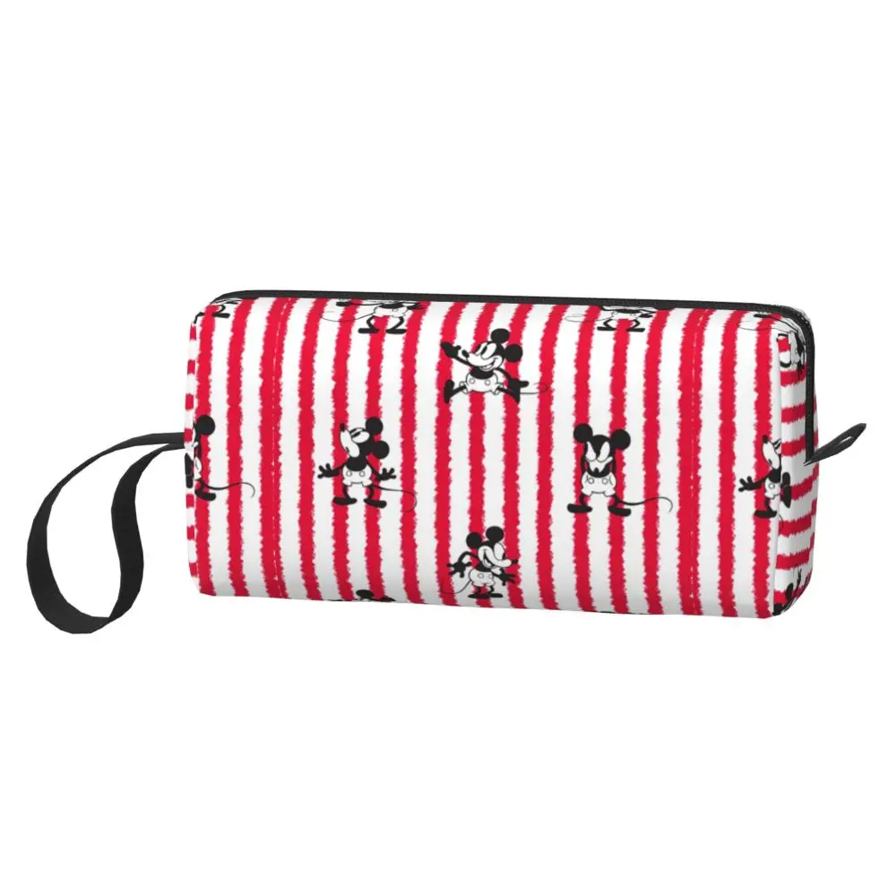 Mickey Mouse Grid Print Pattern Kawaii Waterproof Pouch