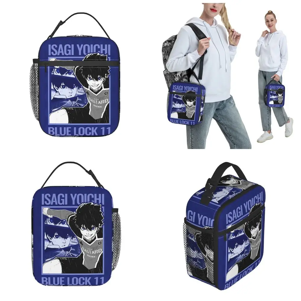 Kawaii Anime Blue Lock Yoichi Isagi Blue Lunch Bag
