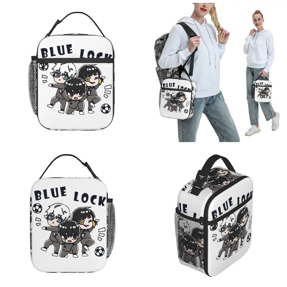 Kawaii Anime Blue Lock Character White Lunch Bag
