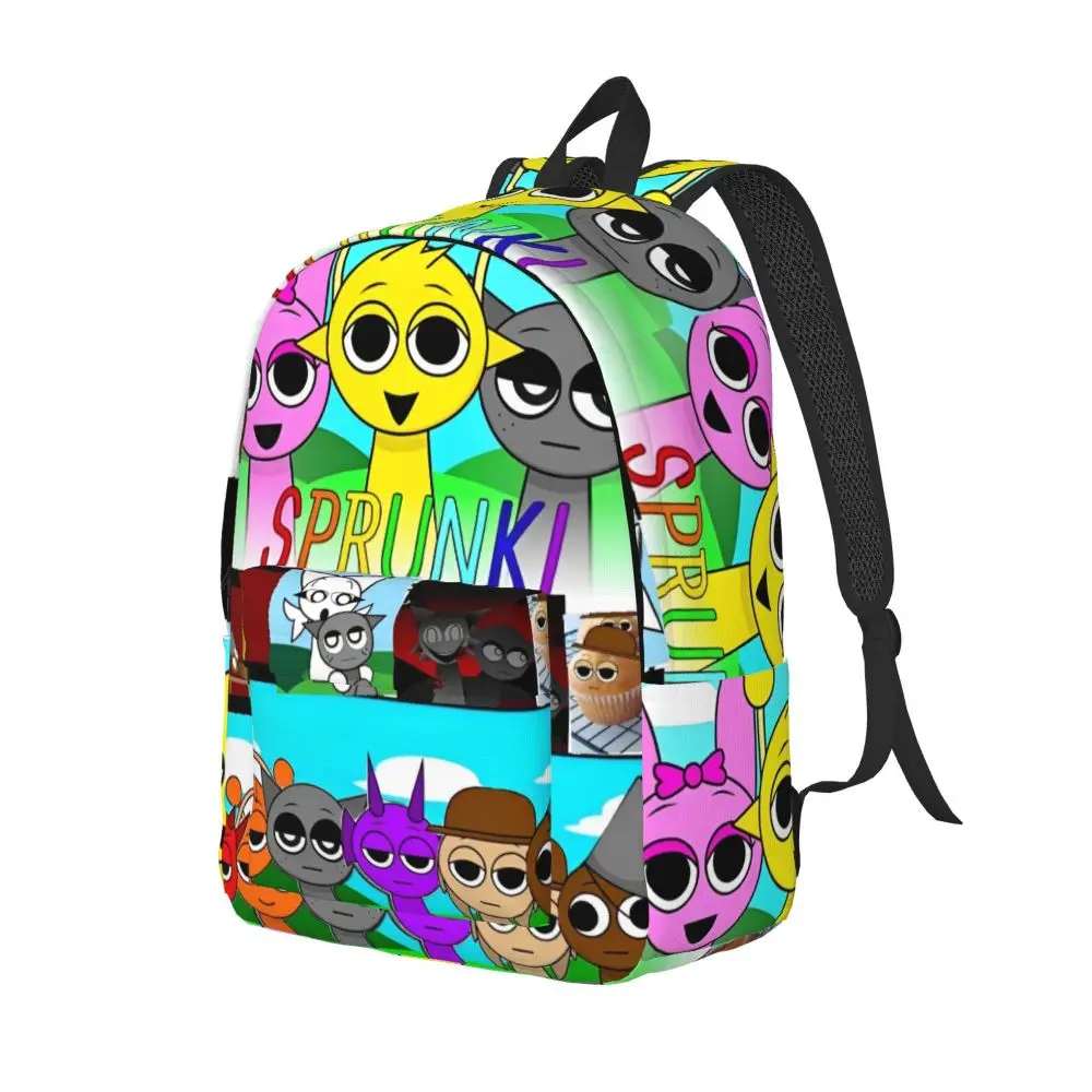Kawaii Cartoon Sprunki Incredibox Character Printed Backpack