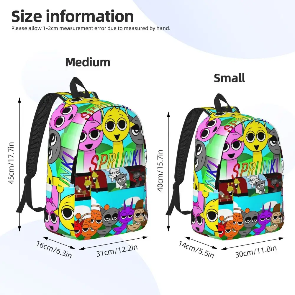 Kawaii Cartoon Sprunki Incredibox Character Printed Backpack