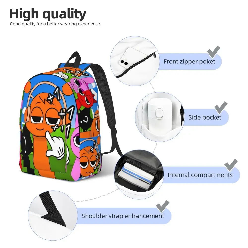 Kawaii Cartoon Sprunki Oren And Pinki Backpack