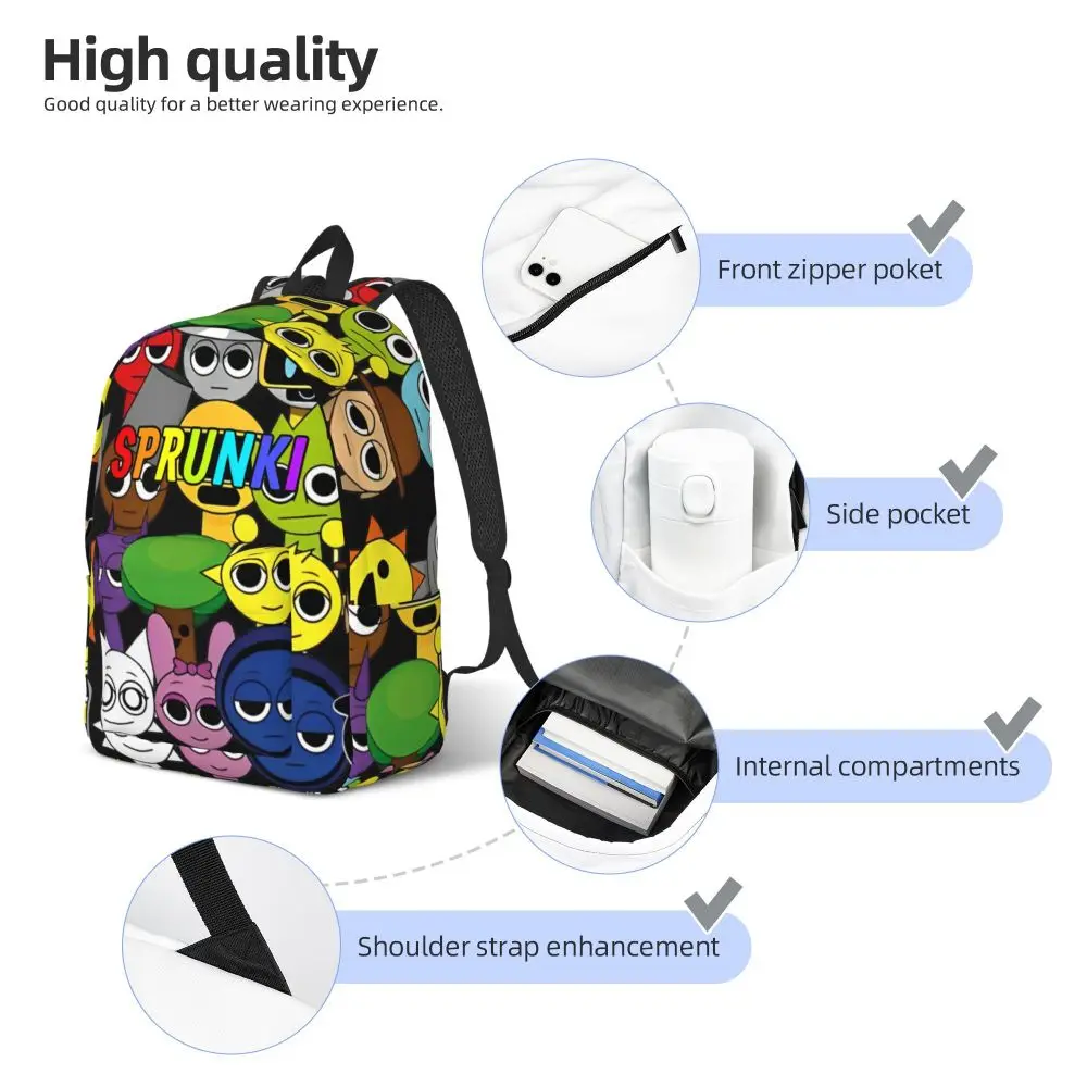Kawaii Cartoon Sprunki Character Student Backpack