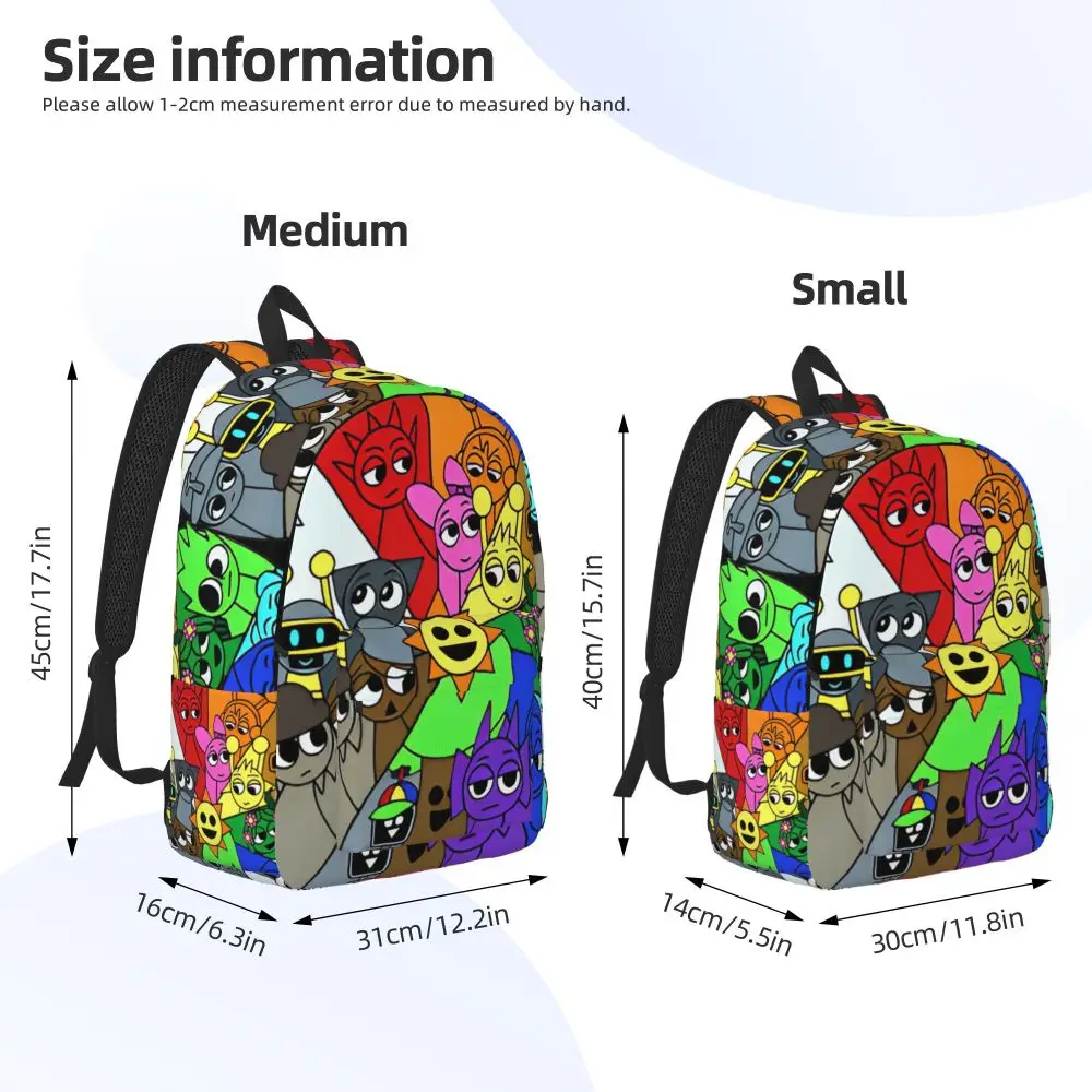 Kawaii Cartoon Sprunki Character Printed Backpack