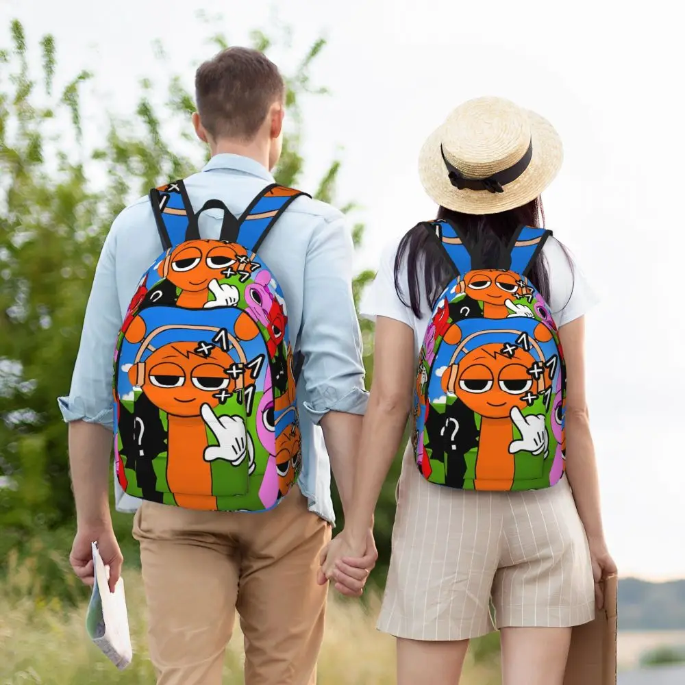 Kawaii Cartoon Sprunki Oren And Pinki Backpack