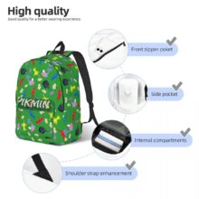 Pikmin Logo Backpack Elementary High College School Student Bookbag Teens Daypack with Pocket Pikmin Logo Backpack Elementary High College School Student Bookbag Teens Daypack with Pocket