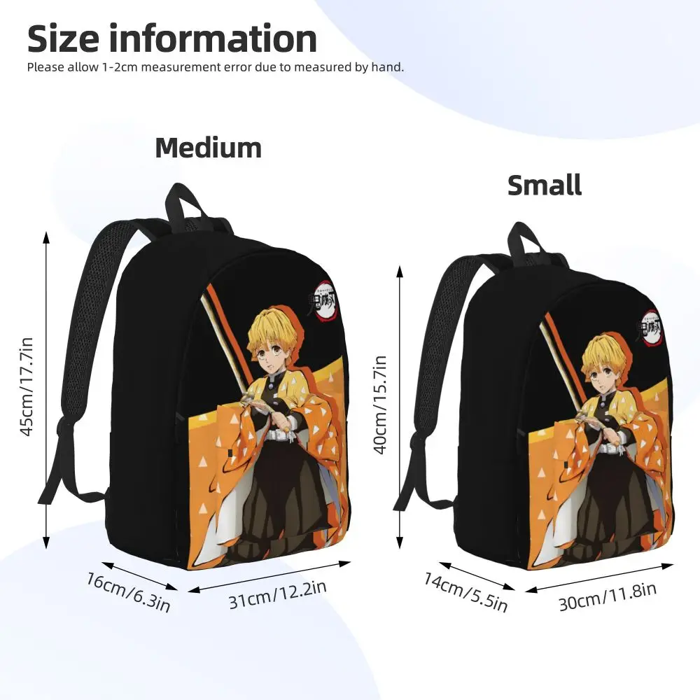 Cartoon Kawaii Demon Slayer Zenitsu Agatsuma School Backpack