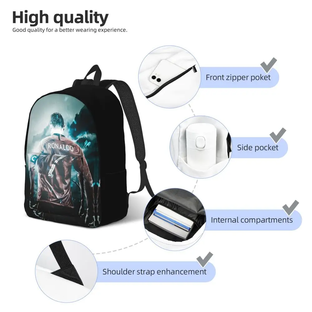 Cristiano Ronaldo The Legend Footballer Kawaii Schoolbag