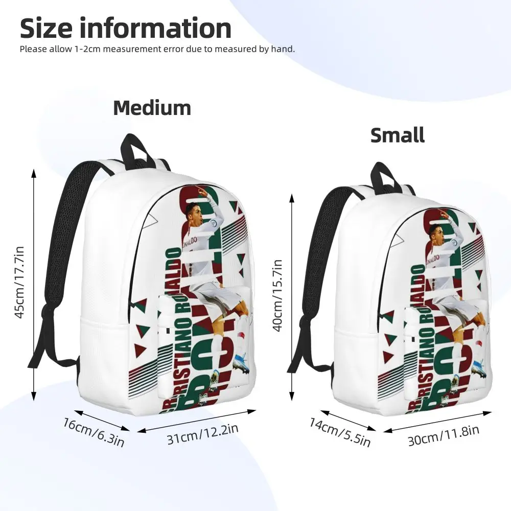 The Legend Footballer Cristiano Ronaldo Kawaii White Backpack