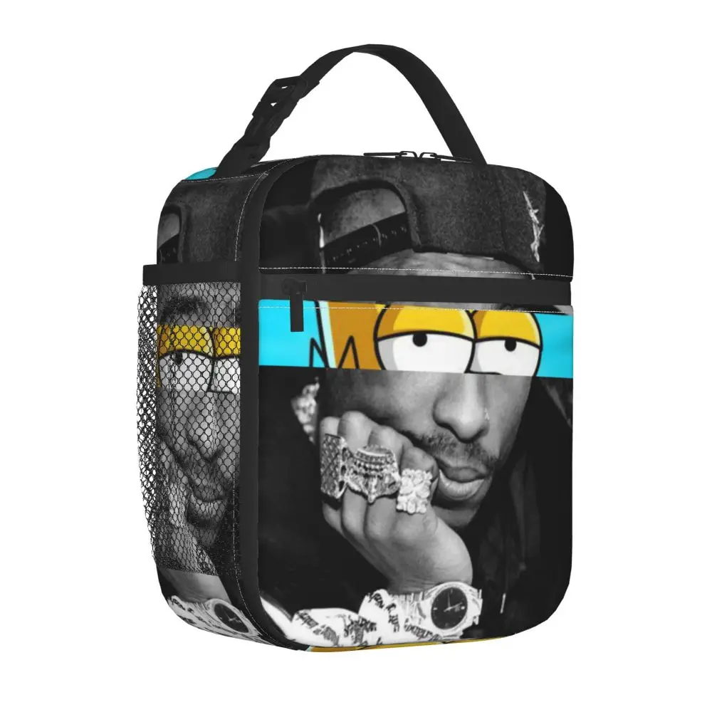 Kawaii Tupac Shakur Print Polyester Lunch Bag