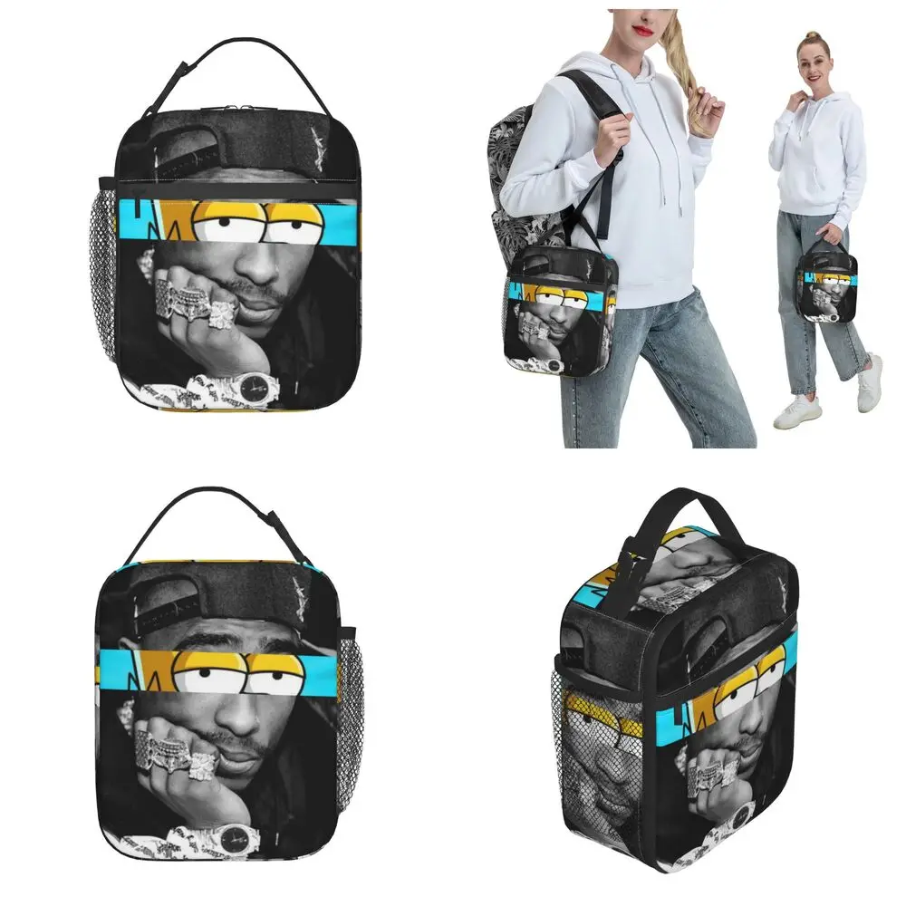 Kawaii Tupac Shakur Print Polyester Lunch Bag