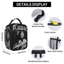 Tupac Insulated Lunch Bags High Capacity Retro Rapper Meal Container Thermal Bag Tote Lunch Box College Picnic Food Bag Tupac Insulated Lunch Bags High Capacity Retro Rapper Meal Container Thermal Bag Tote Lunch Box College Picnic Food Bag