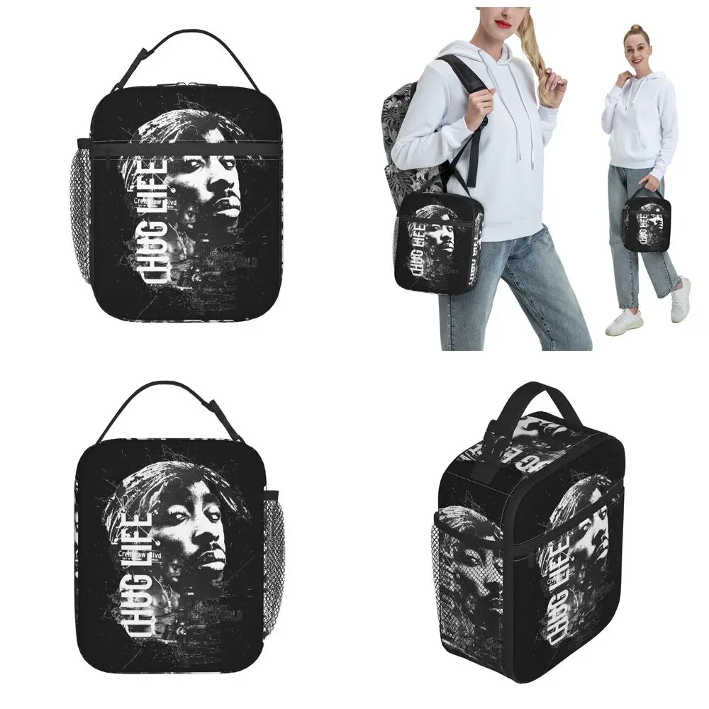 Kawaii Tupac Shakur Thug Life Insulated Lunch Bag