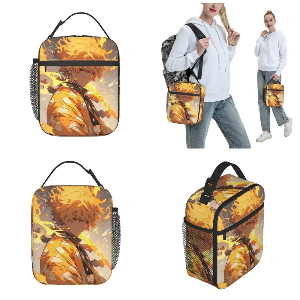 Anime Kawaii Demon Slayer Zenitsu Agatsuma Lunch Bag