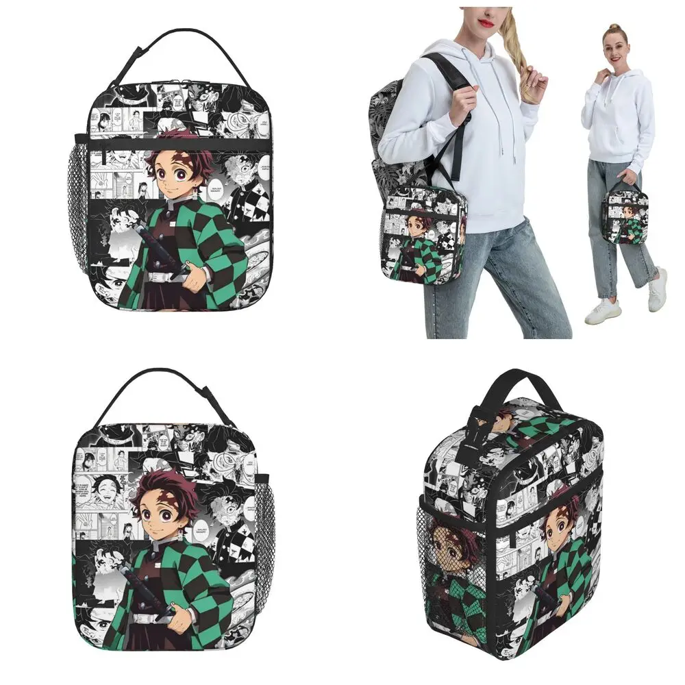 Anime Kawaii Demon Slayer Tanjiro Kamado Printed Lunch Bag