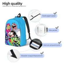 Teen Titans Go Picture Backpack for Preschool Primary School Student Bookbag Boy Girl Kids Daypack Gift Teen Titans Go Picture Backpack for Preschool Primary School Student Bookbag Boy Girl Kids Daypack Gift