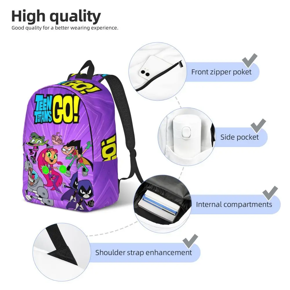 Teen Titans Go! Kawaii Character Print Backpack Teen Titans Go! Kawaii Character Print Backpack