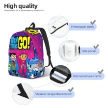 Teen Titans Go Picture Backpack for Preschool Primary School Student Bookbag Boy Girl Kids Daypack Gift Teen Titans Go Picture Backpack for Preschool Primary School Student Bookbag Boy Girl Kids Daypack Gift