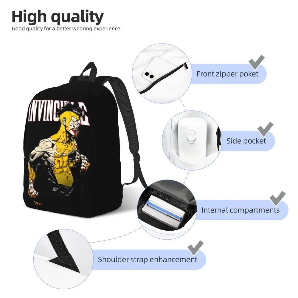 Cartoon Invincible Black Backpack