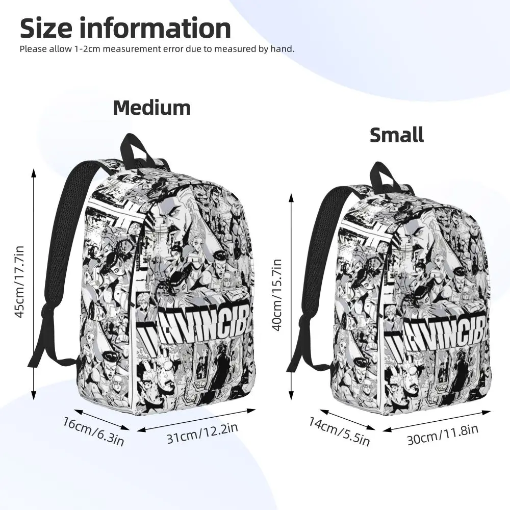 Kawaii Cartoon Invincible White And Black Backpack