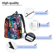 Invincible Atom Eve Backpack for Men Women Fashion Student Hiking Travel Daypack Laptop Computer Canvas Bags Outdoor Invincible Atom Eve Backpack for Men Women Fashion Student Hiking Travel Daypack Laptop Computer Canvas Bags Outdoor