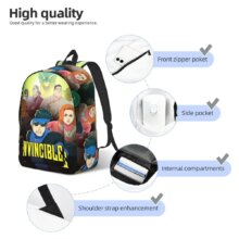Invincible Atom Eve Backpack for Men Women Fashion Student Hiking Travel Daypack Laptop Computer Canvas Bags Outdoor Invincible Atom Eve Backpack for Men Women Fashion Student Hiking Travel Daypack Laptop Computer Canvas Bags Outdoor