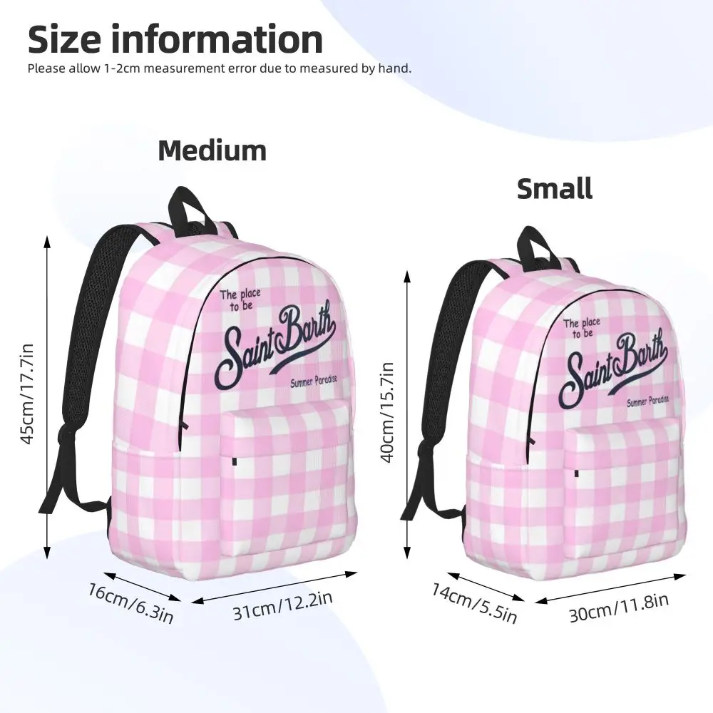 Saint Barth Logo Printed Kawaii Checkered Backpack
