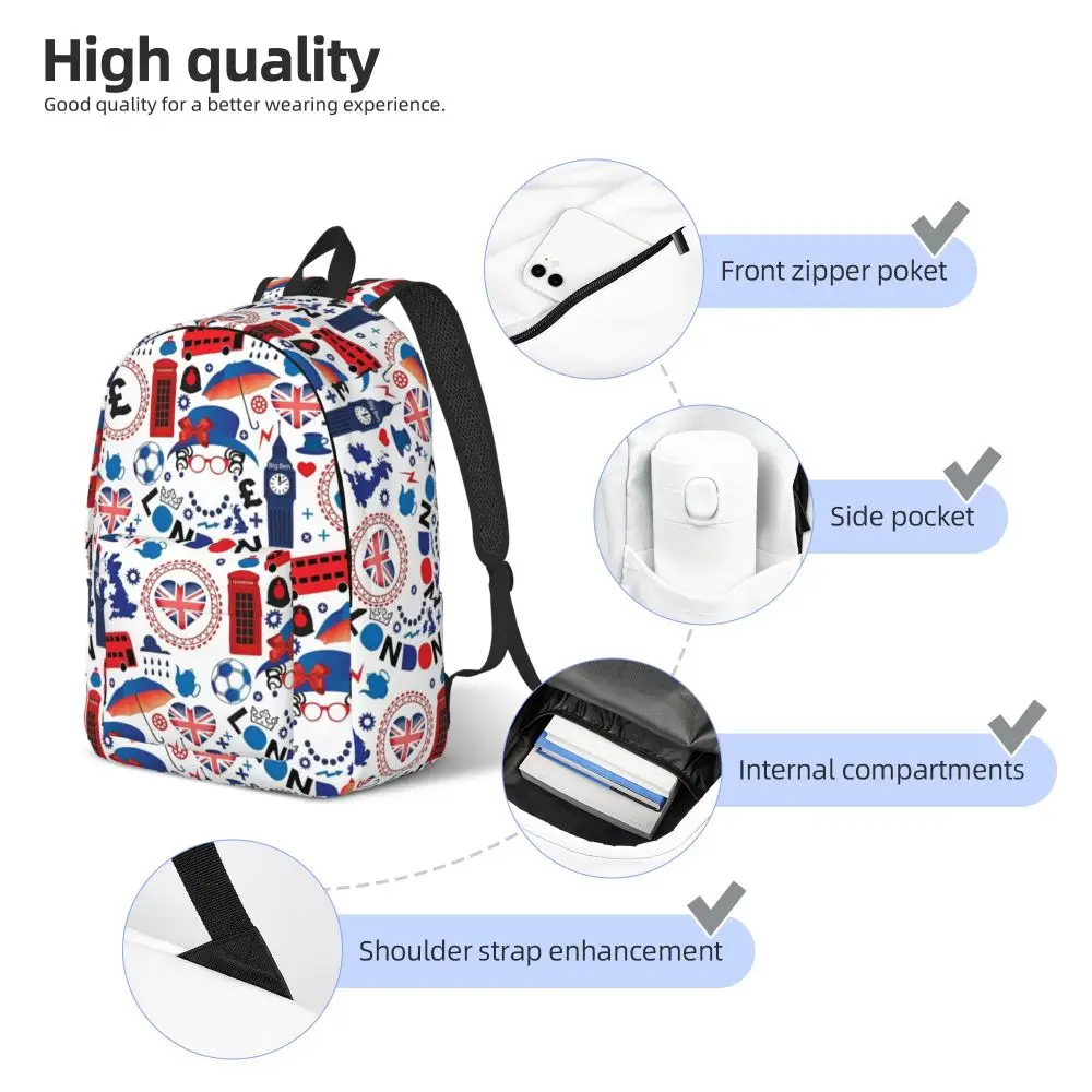 Kawaii Symbols Of London United Kingdom Backpack Kawaii Symbols Of London United Kingdom Backpack